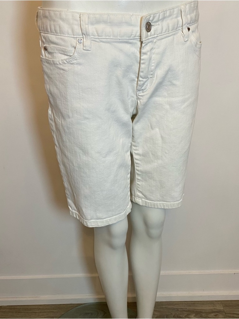 Michael Kors White Denim Bermuda Shorts